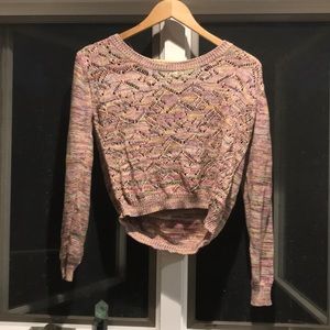 Light crop topped sweater multi colored